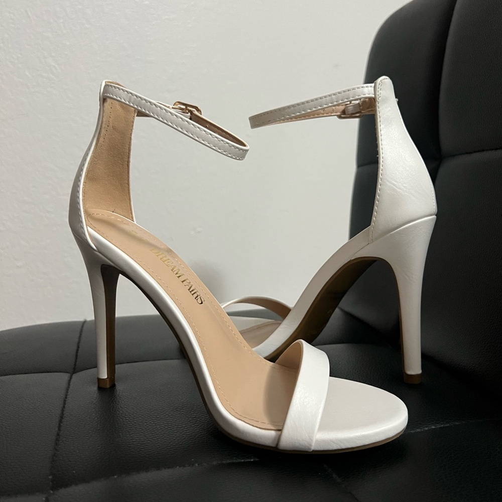 White Strappy High Heels